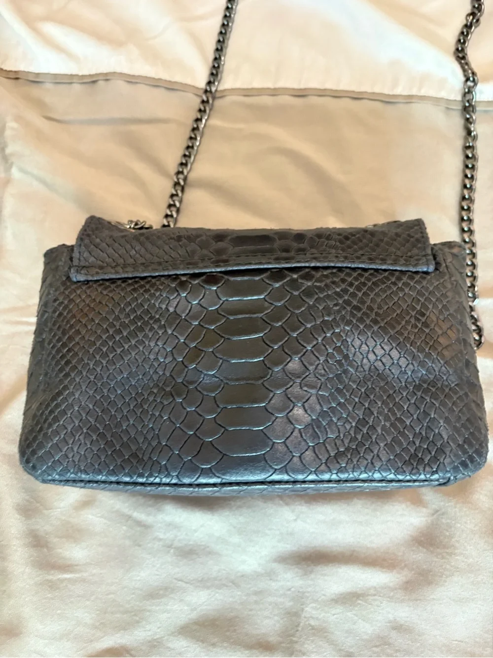 Stylish Dark Navy Snake Print Crossbody Bag